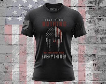 Spartan Battle Cry T-Shirt, Patriotic Shirts, American Flag USA Tee, Freedom Patriot Shirt, Merica T Shirt, Republican Conservative Warriors