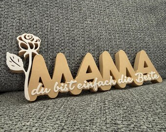 Mother's Day "Mom, you're simply the best" lettering – Festive decoration for your home, stand, gift idea, decoration, table decoration