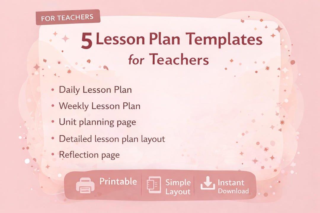 Teacher Lesson Plan Templates - 5 Printable Lesson Planning Pages ...