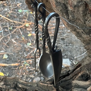 Handmade Medieval eating tools. Handforged viking utensils. Cutlery set. best gifts for him/her. Marriage gifts, birthday Gifts. Surprise.