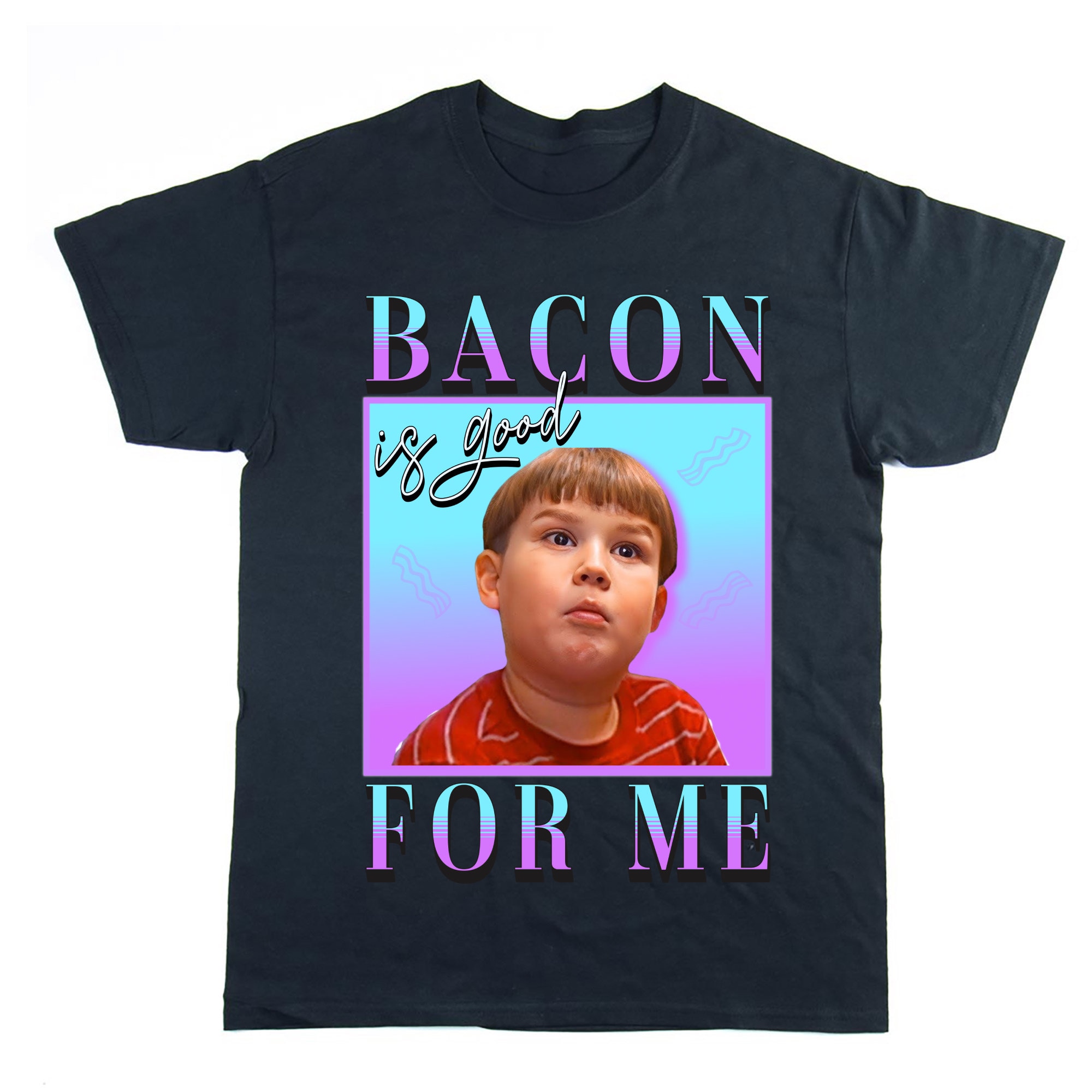 レディースファッション This Kid Loves Bacon T-Shirt For Kids - Funny Bacon Shirts This Guy Loves Bacon Mens T-shirt Tshirt Christmas Gift