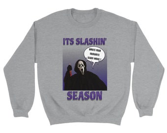 It's Slashing Season Homage Sweater, Scary Movie Sweatshirt, Halloween Season Jumper, Fall Sweater, Funny Halloween Sweatshirt, Scary Movie