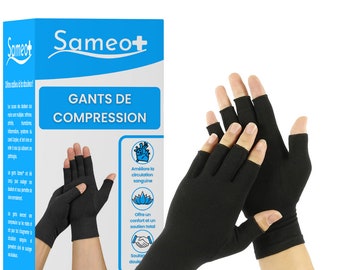 Pain-relieving compression gloves Black