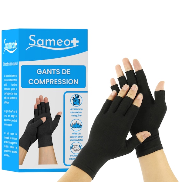 Gants de compression anti-douleurs Noir