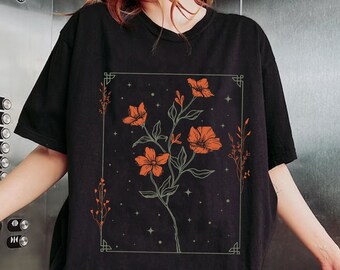 Throne Of Glass Flower Tshirt, Kingsflame The Thirteen Shirt, Aelin Galathynius Fireheart Shirt, Throne of Glass Merch, Bookish Shirt