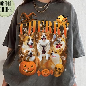 Custom Pet Comfort Colors Shirt, Custom Bootleg Pet Shirt, Dog Halloween Shirt, Custom Name Halloween Shirt, Personalized Halloween Gift
