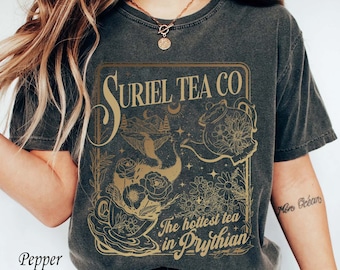 Suriel Tea Co Comfort Colors Shirt, Retro Bookish Tshirt, Spill The Tea Rhysand, A Court Of Thorns And Roses Shirt, Suriel Tea Co Hoodie