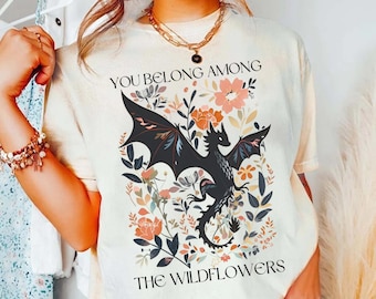 Abraxos Flower Comfort Colors Shirt, Throne Of Glass Sweatshirt, Fantasy Dragon Bookish Shirt, Fantasy Book Lover Shirt, Bookish Gift