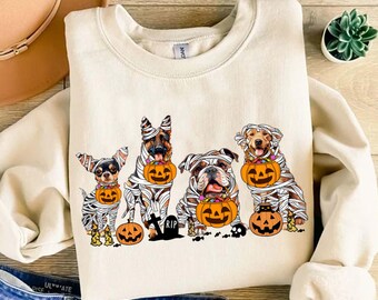 Сute Ghost Dog T-shirt, Halloween Dog Sweatshirt, Golden Ghost Dog Shirt, Vintage Halloween Dog Shirt, Dog Pumpkin Shirt, Dog Lover Gift