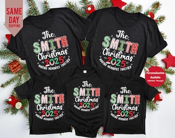 Custom Family Name Christmas 2025 Shirt: One Day Design, 100% Cotton, Comfort Colors, Size S - 4XL