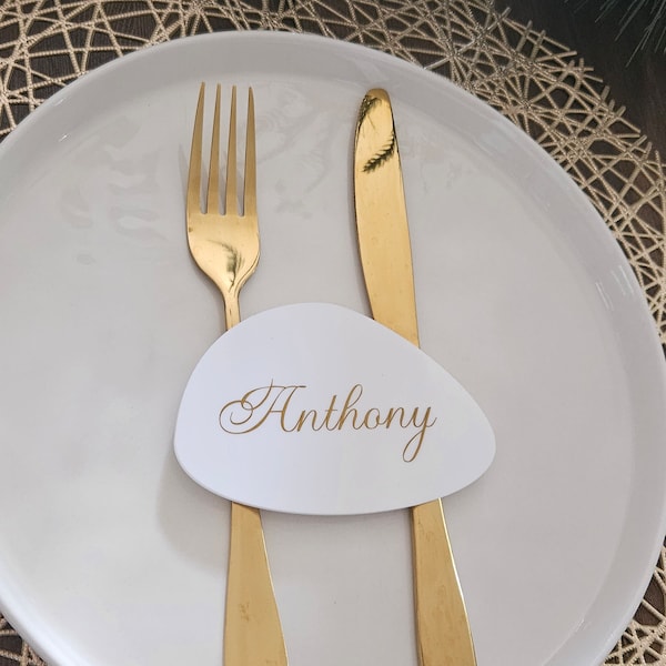 Pebble Acrylic Place Cards