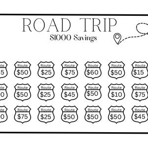 New* 2024 1000 Road Trip Savings Challenge| Cash Stuffing Challenge| Travel Savings| A6 Printable