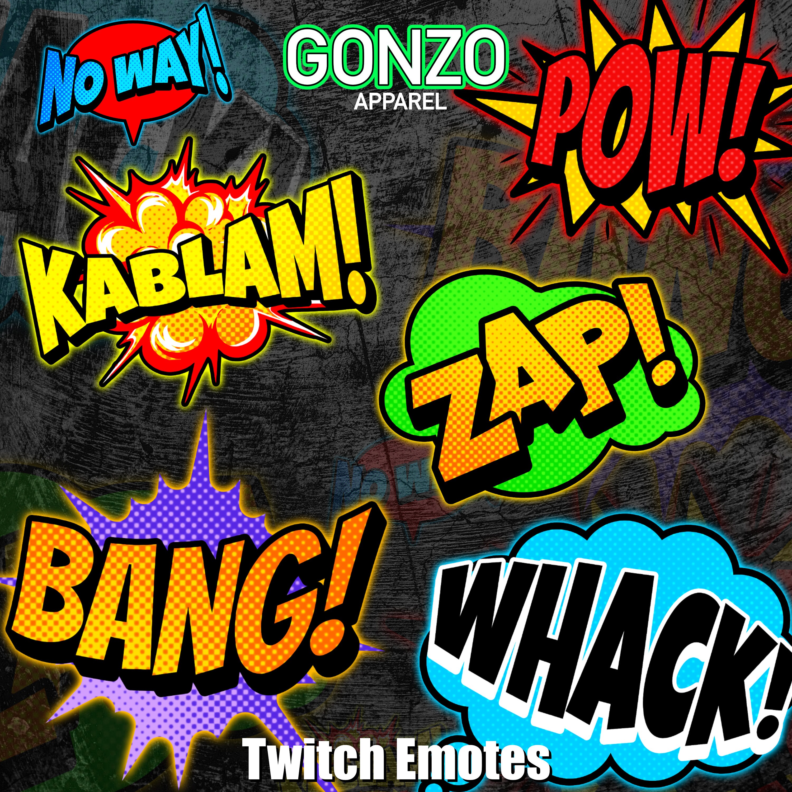 Comic Book Text Twitch Emote, Twitch Emote, Discord Emote, Twitch Sub ...