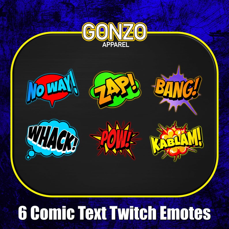 Comic Book Text Twitch Emote, Twitch Emote, Discord Emote, Twitch Sub ...