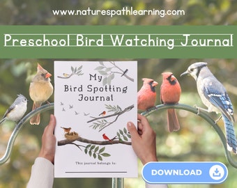 Afdrukbaar vogelobservatiedagboek voor kleuters - educatieve natuuractiviteit - digitale download