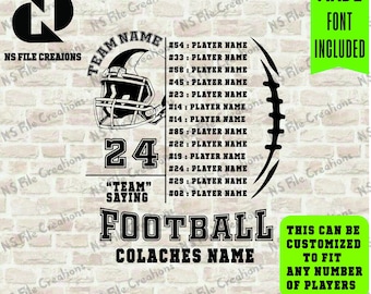 Custom Football Team SVG PNG: Personalized Player Shirt Design
