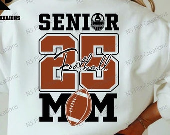 Football Senior Mom 2025 SVG: Varsity Cut File (Digital Download)