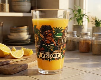 Black History Illustration Mixing Glass | 16oz History Glass