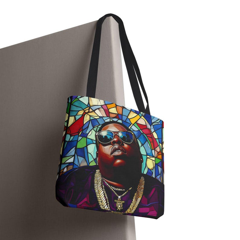 Handbag Head Rapper Big Poppa Tote Bag / Hip Hop Legend Reusable Shopping Bag / Rap Culture ...