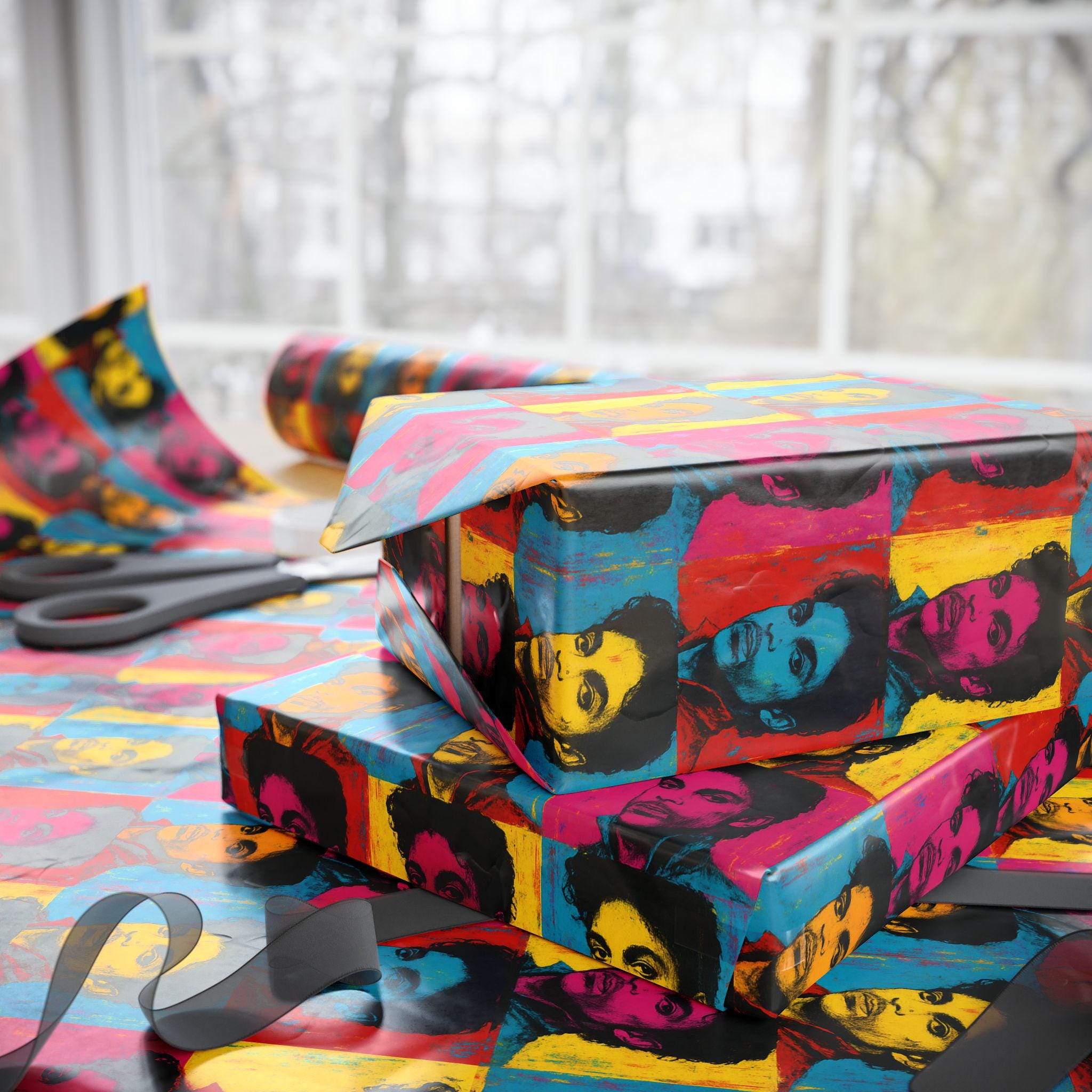 Pop Wrapping Prince Pop Art Wrapping Paper Warhol Inspired Gift Wrap Retro Portrait ...