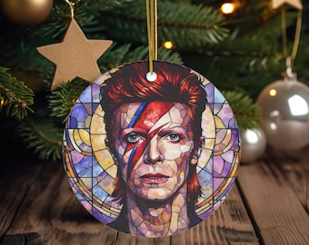 David Bowie Inspired Felt Ornament , Christmas Decoration, Hanging