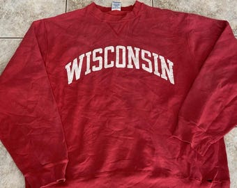 Sudadera vintage Champion de la Universidad de Wisconsin, talla XL, años 90