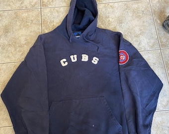Vintage Adidas Chicago Cubs Hoodie Sweatshirt Sz Large 90s