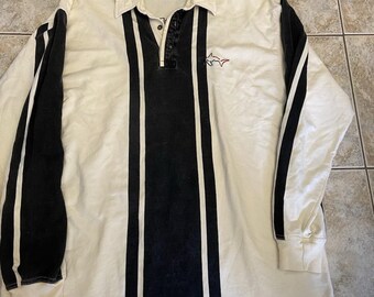 Vintage Greg Norman Golf Polo Rugby Langarm Stripe Color Block 1990s Sz XL