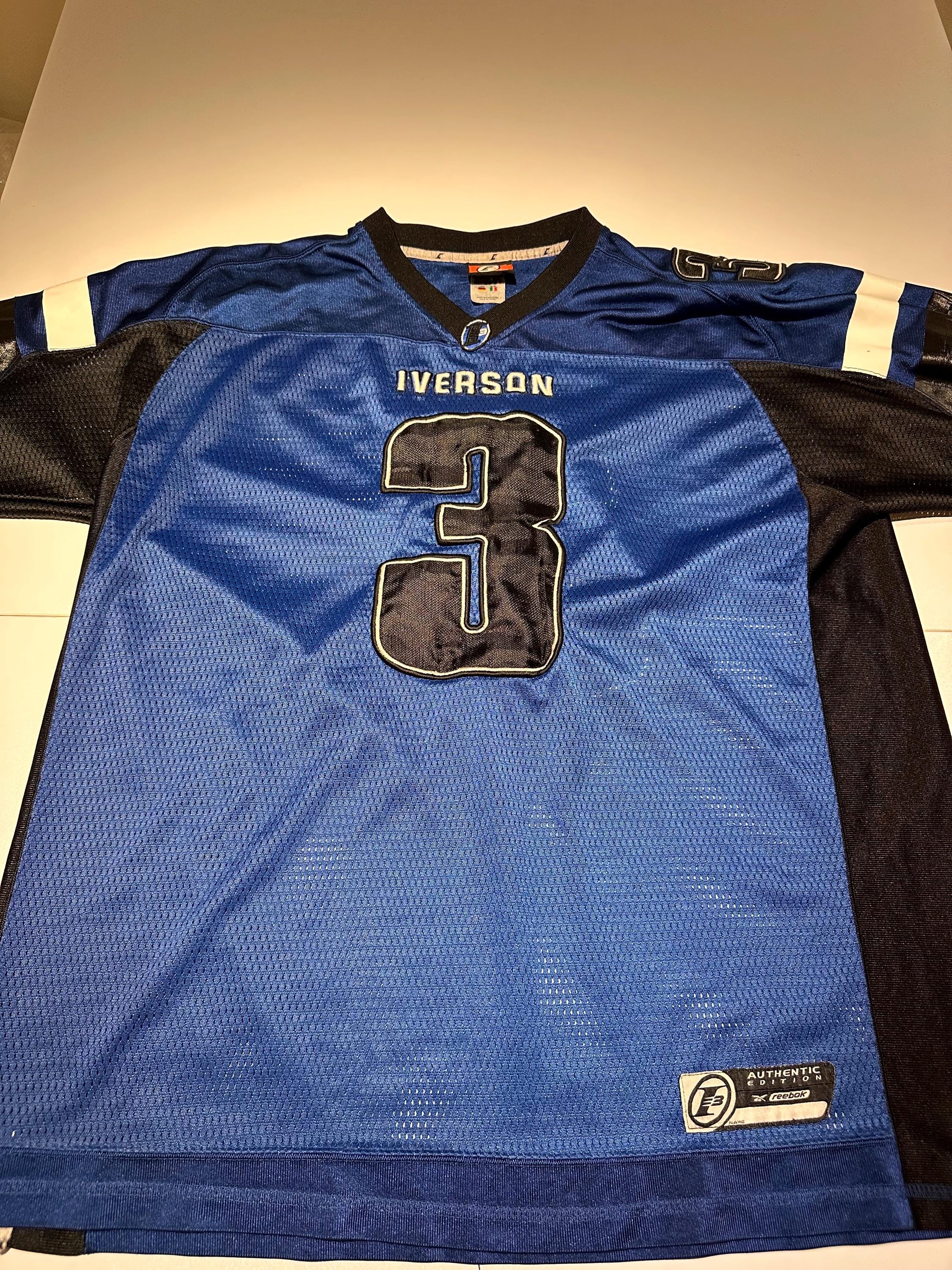 iverson アメフトゲームシャツ Vintage Allen Iverson Football Jersey - Etsy Israel