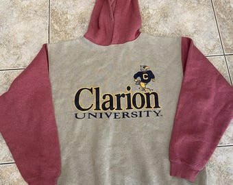 Vintage Clarion University Hoodie Sz Large 1990s