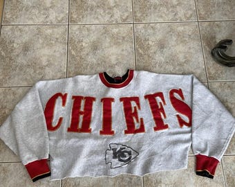 Vintage Kansas City Chiefs abgeschnitten Sweatshirt Sz XL-XXL