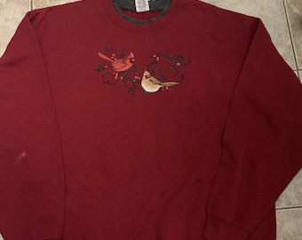 Vintage Two Birds Cardinal-sweater, maat XL, jaren 90