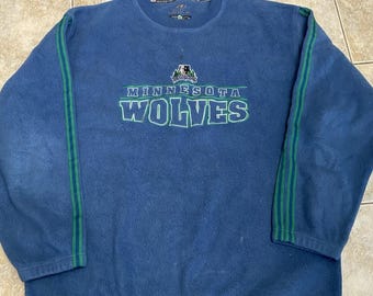 Vintage Minnesota Timberwolves Fleece Crewneck Sweatshirt Sz XL Active