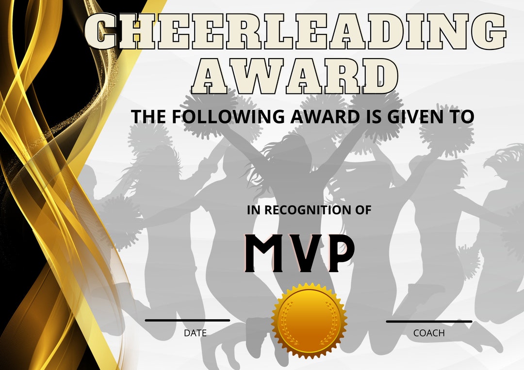 Cheerleading Awards Certificate Bundle 1 Etsy