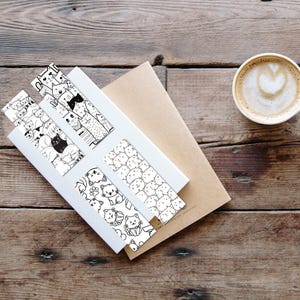 Cat Coloring Printable Bookmark, Cat Coloring Page, Coloring Printable ...