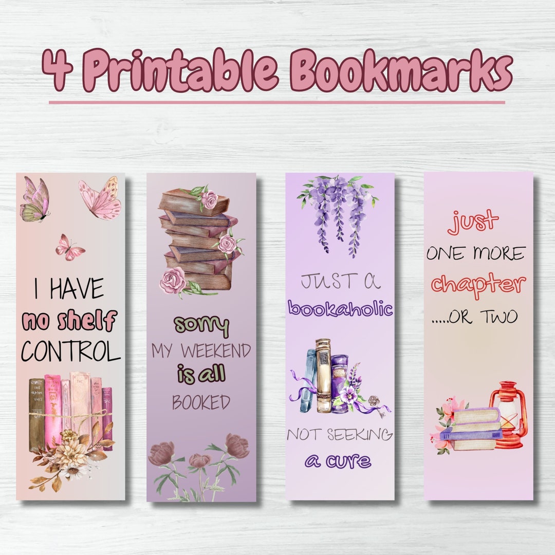 Bookmaker For Book Stacked Books Printable Bookmarks, Vintage Stacked Books, Just One More ...