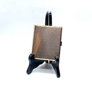 Tarjetero vintage de metal dorado con decoración guilloché - Tarjetero de lujo - Organizador de tarjetas - Regalo para hombre o mujer
