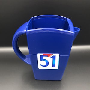 Ricard Large Blue Pitcher - Vintage 70&#39;s Advertising Carafe - French Pitcher - Vintage Bar - Gift
