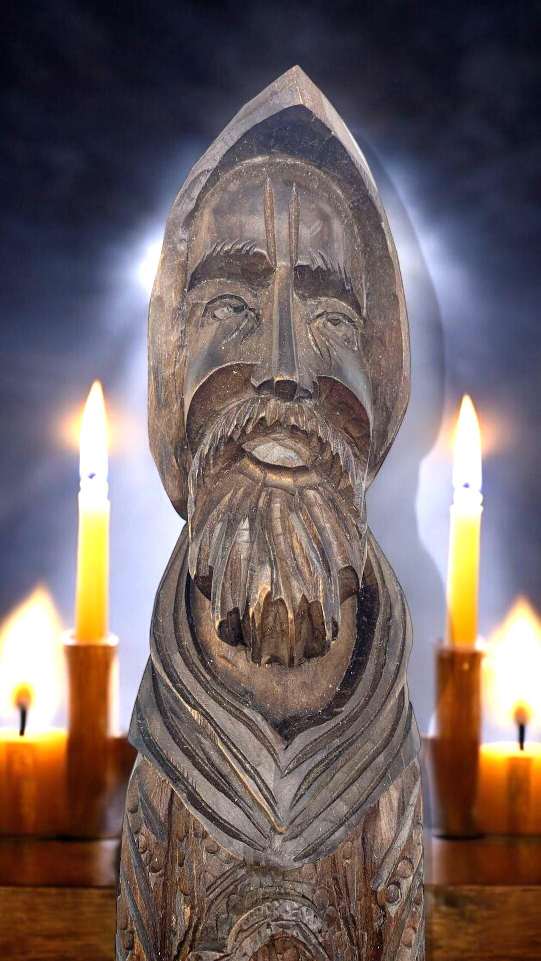 アンティーク フランス製 オーク無垢材 聖パウロ像 - 宗教的象徴