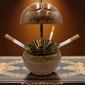 Olympia Fußball Zigarettenhalter Spender aus lackiertem Metall - Zigarettendisplay - Etui - Antiker Zigarrenhalter - Geschenk
