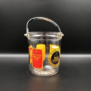Scotch whisky Glass advertising ice bucket - Made in France - French vintage bar