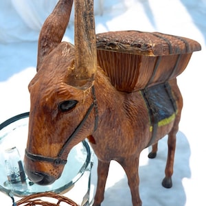 Vintage Brown Plastic Donkey Cigarette Dispenser - Smoker Gift - Bar Decor