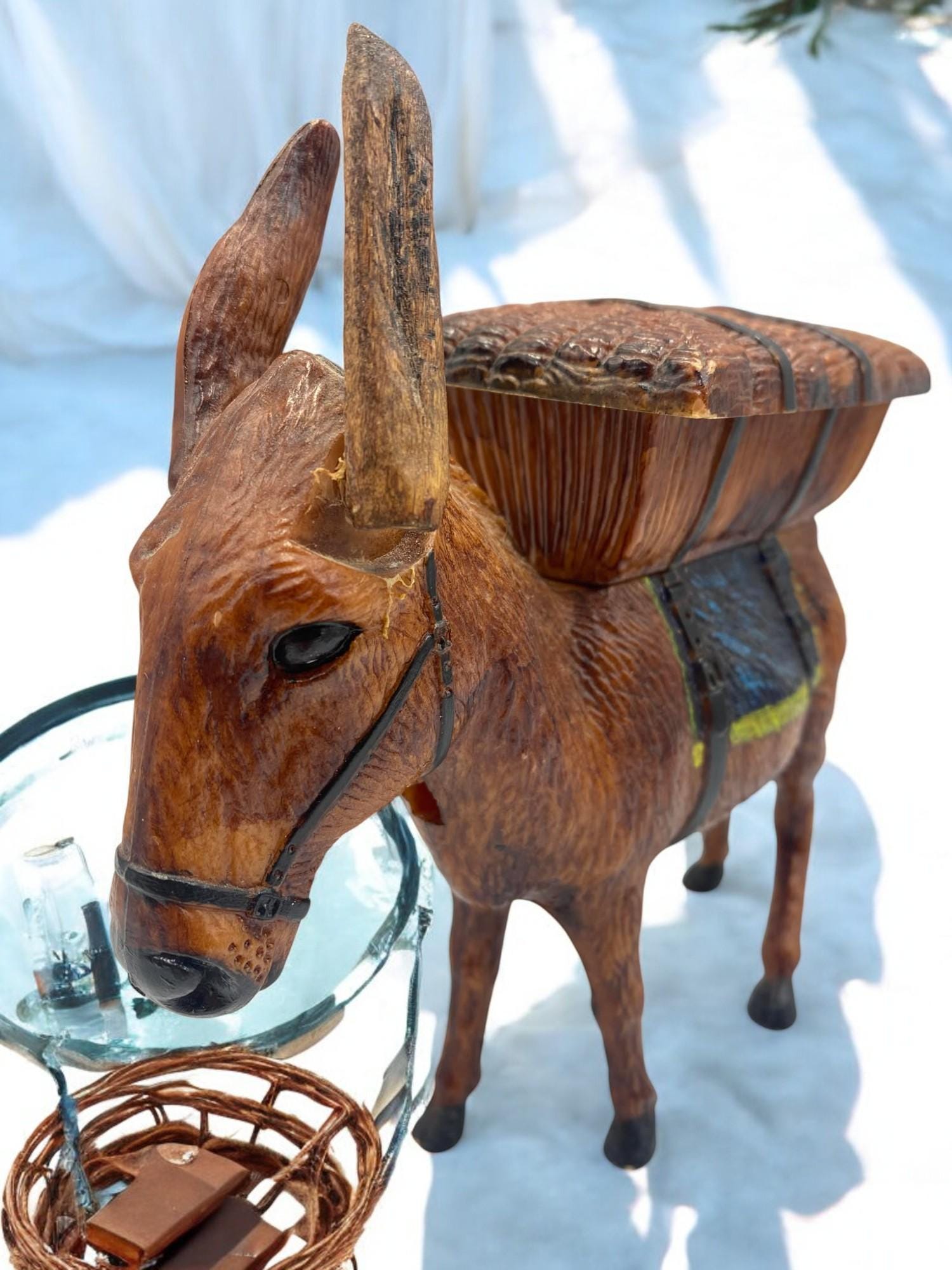 donkey cigarette Vintage Brown Plastic Donkey Cigarette Dispenser - Smoker Gift - Bar Decor