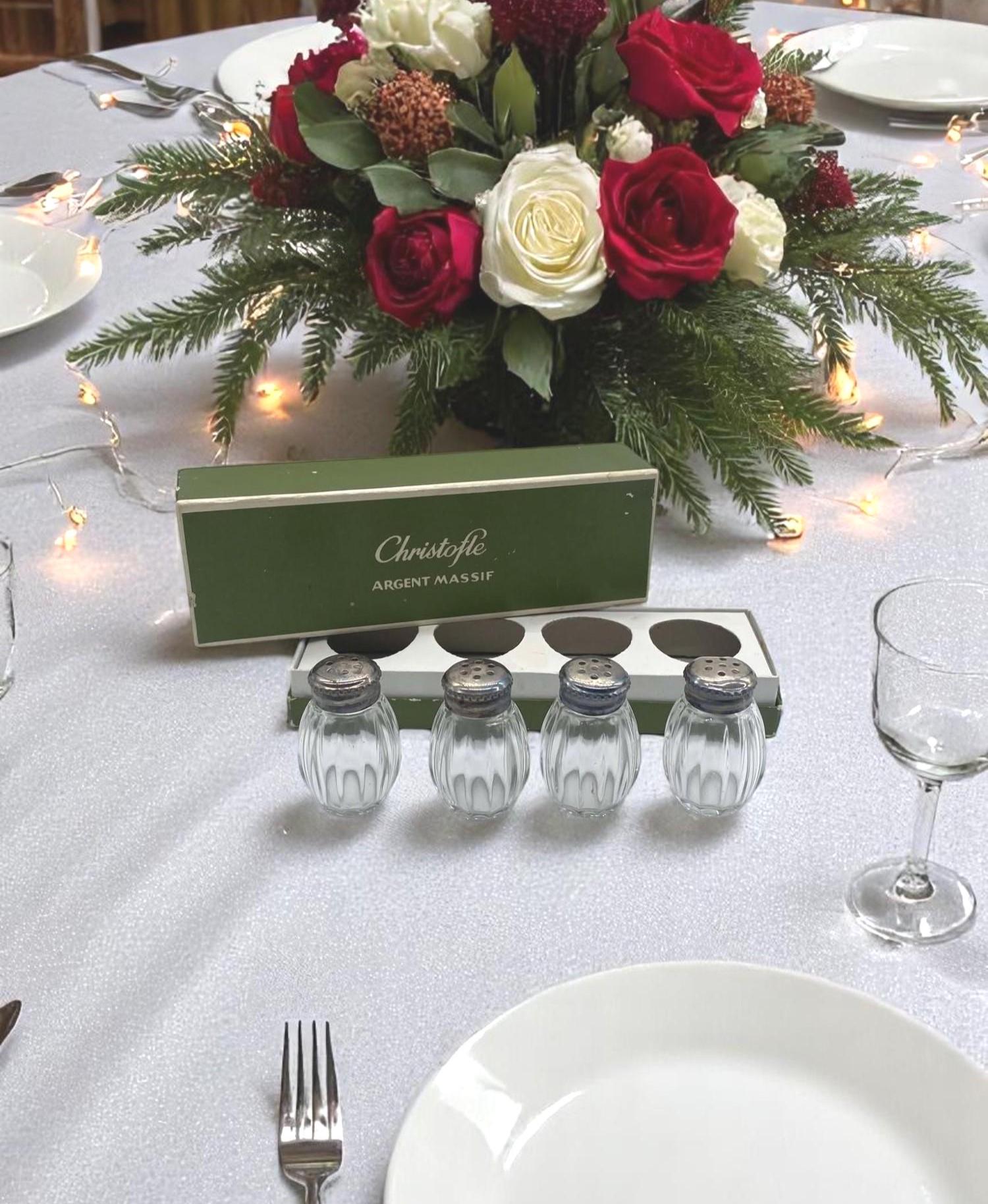 CHRISTOFLE Salt and Pepper Shakers in Sterling Silver and Glass