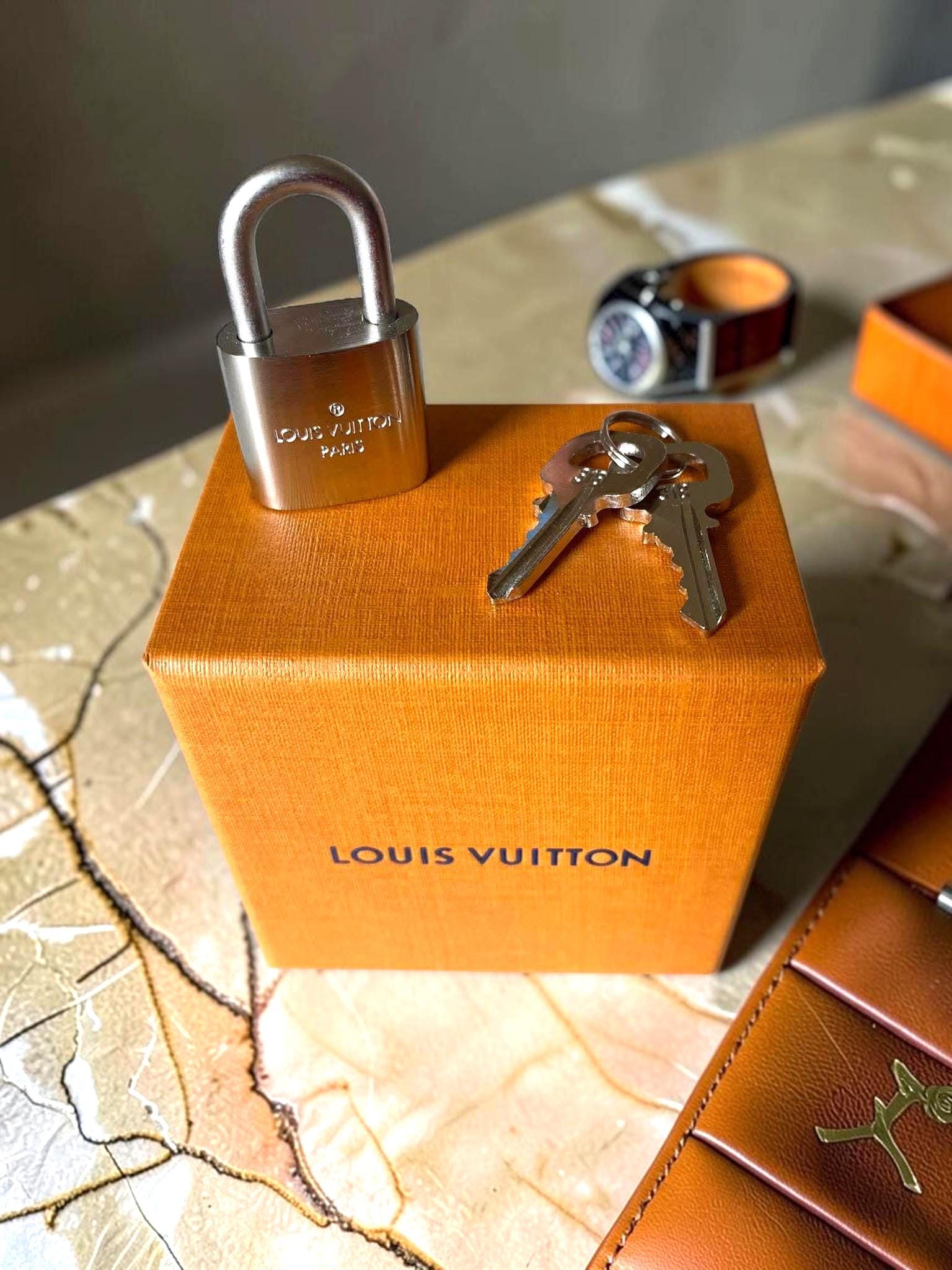 Vintage Louis Vuitton CUP 318 Padlock With Keys, Original LV
