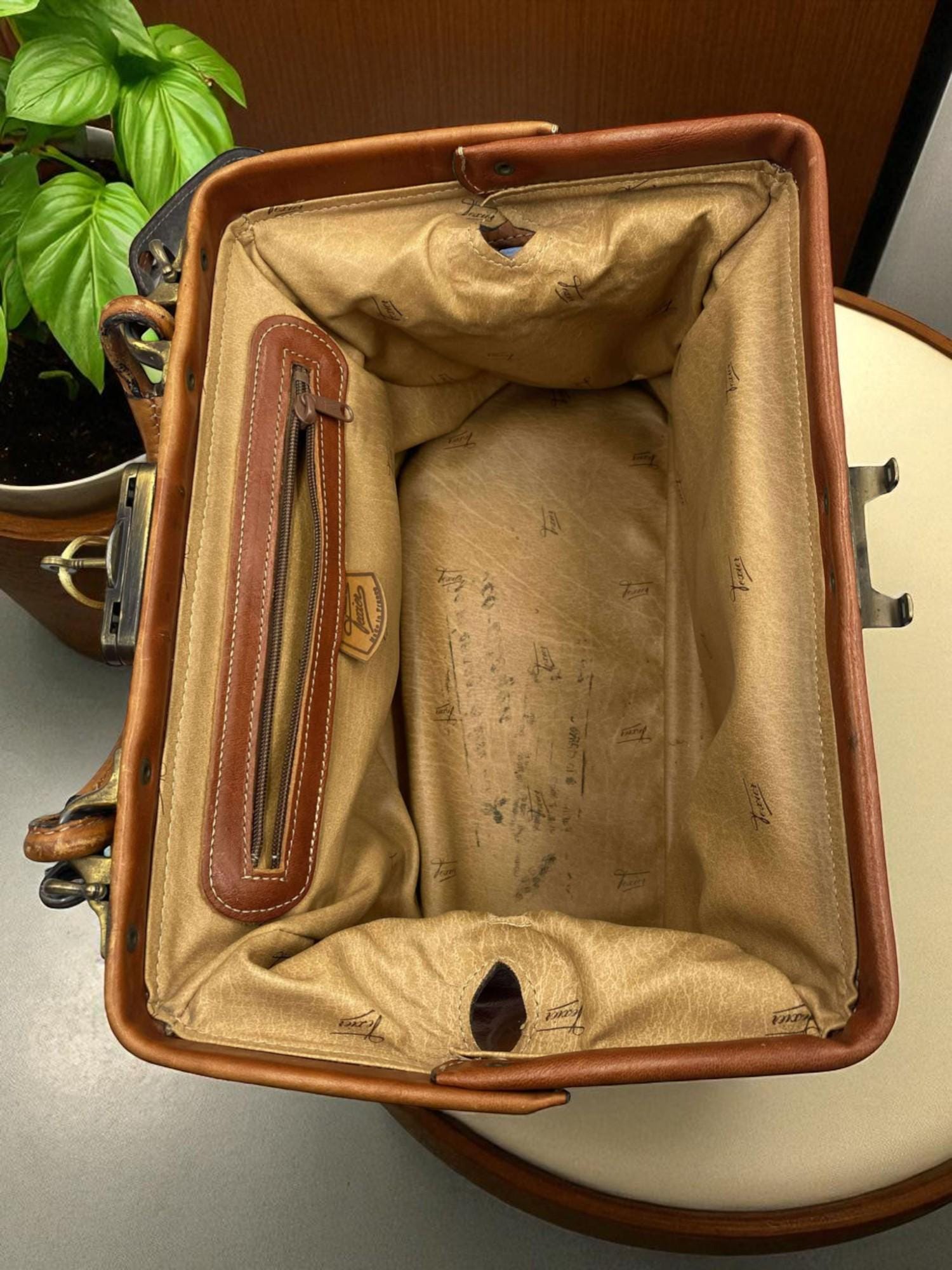 VLAD - Sac de voyage en cuir véritable et toile enduite - Gris