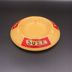 Suze Vintage Yellow Ceramic Ashtray 70'S - Made in France - Bistro Ashtray - Gift for Smoker