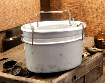 Gamelle Militaire Vintage 3 éléments En Alu, Marquage SUM, Vaisselle De Campement