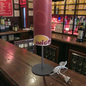 Vintage AMIGO Lamp FDJ 1990s French Lottery Advertising Lamp Bar Bistro Desk Light Rare