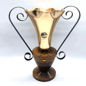 Socle En Bois Peint Couleur Cuivre Pour Figurines - Dimensions 6 X 4 Cm, Hauteur 3 Cm, Occasion Très Bon état, Fabrication Française